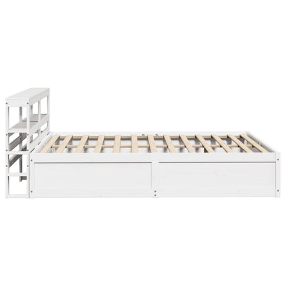 Bed Frame with Headboard White 140x190 cm Solid Wood Pine