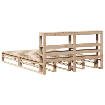 Bed Frame without Mattress 120x200 cm Solid Wood Pine