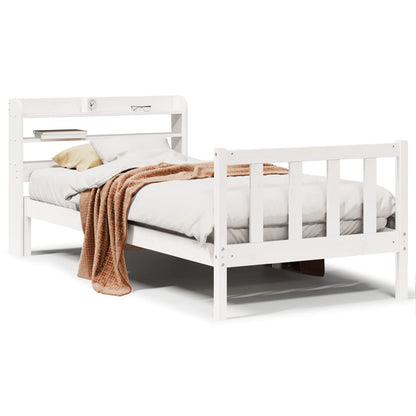 Bed Frame without Mattress White 100x200 cm Solid Wood Pine