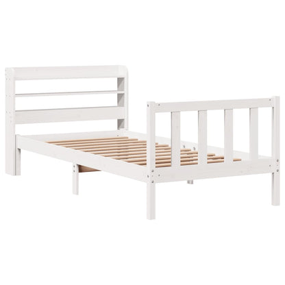 Bed Frame without Mattress White 100x200 cm Solid Wood Pine