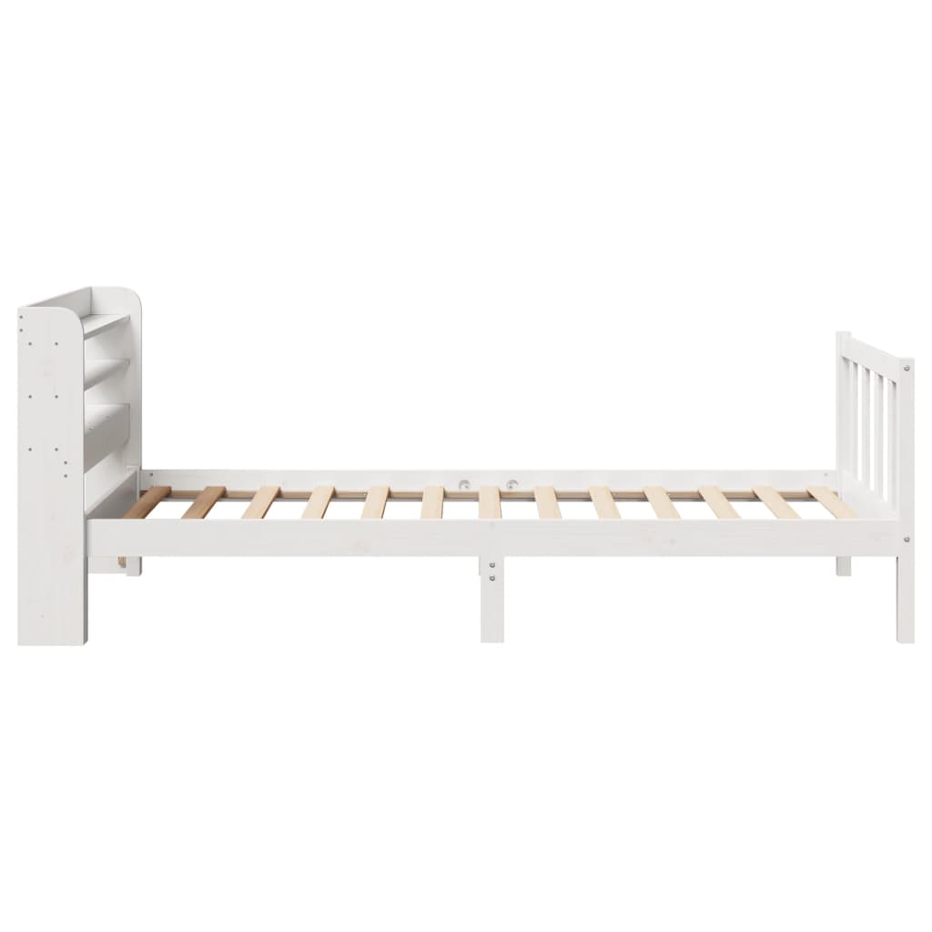 Bed Frame without Mattress White 100x200 cm Solid Wood Pine