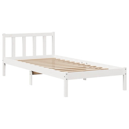 Bed Frame without Mattress White 100x200 cm Solid Wood Pine