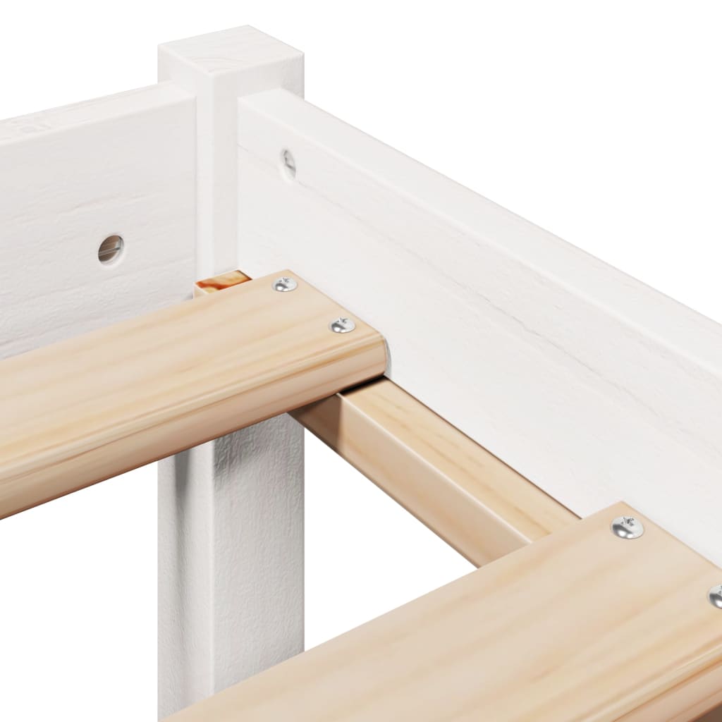 Bed Frame without Mattress White 100x200 cm Solid Wood Pine