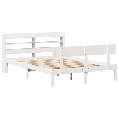Bed Frame without Mattress White 140x190 cm Solid Wood Pine