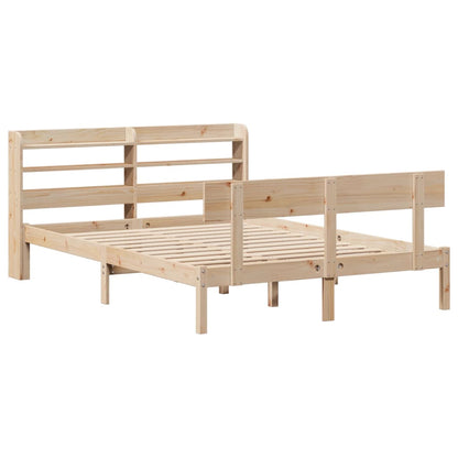 Bed Frame without Mattress 150x200 cm King Size Solid Wood Pine
