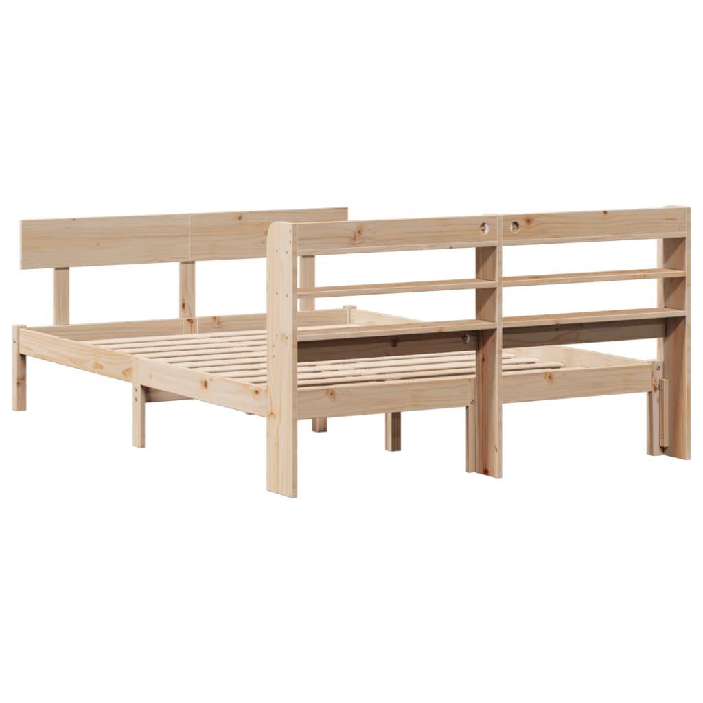 Bed Frame without Mattress 150x200 cm King Size Solid Wood Pine
