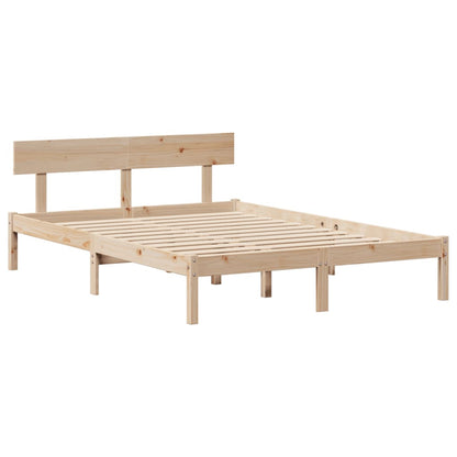 Bed Frame without Mattress 150x200 cm King Size Solid Wood Pine
