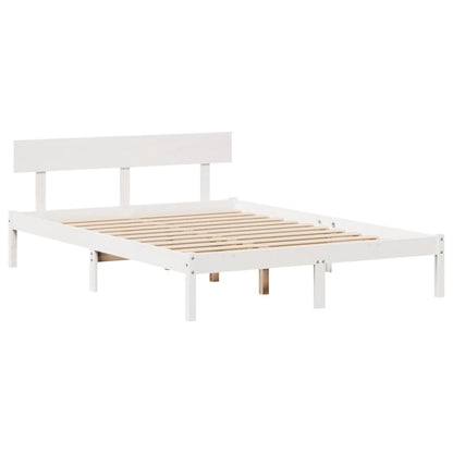 Bed Frame without Mattress White 160x200 cm Solid Wood Pine