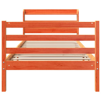 Bed Frame without Mattress Wax Brown 75x190 cm Small Single Solid Wood Pine