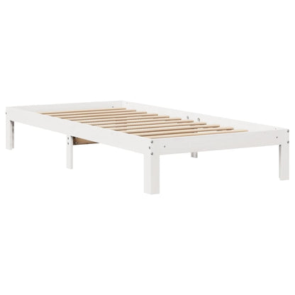 Bed Frame with Headboard without Mattress White 100x200 cm