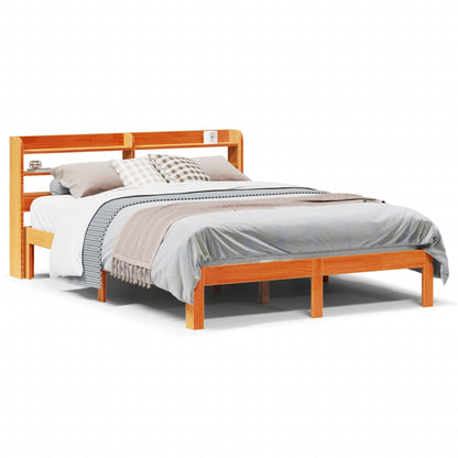 Bed Frame without Mattress Wax Brown 120x200 cm Solid Wood Pine
