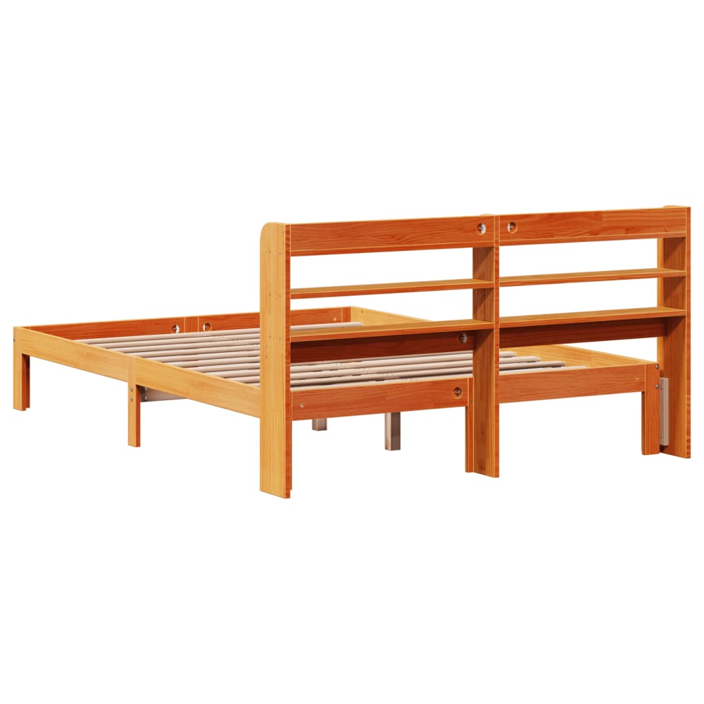 Bed Frame without Mattress Wax Brown 120x200 cm Solid Wood Pine