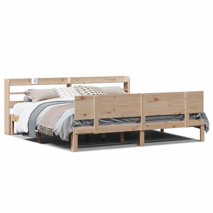 Bed Frame with Headboard without Mattress 200x200 cm