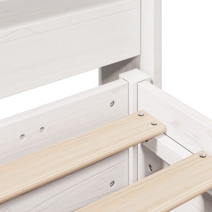 Bed Frame without Mattress White 200x200 cm Solid Wood Pine