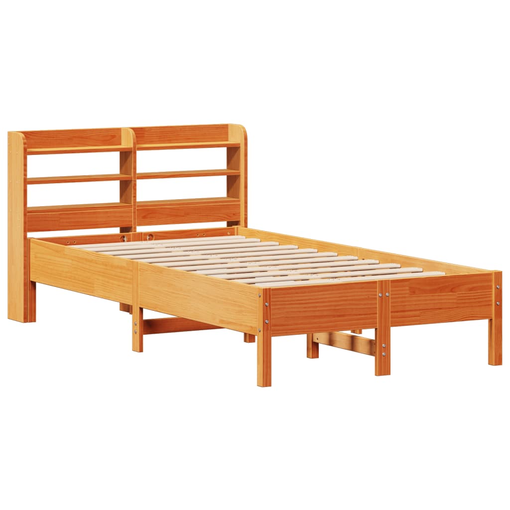 Bed Frame without Mattress Wax Brown 120x200 cm Solid Wood Pine