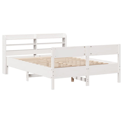 Bed Frame without Mattress White 140x200 cm Solid Wood Pine