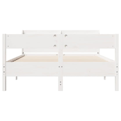 Bed Frame without Mattress White 140x200 cm Solid Wood Pine