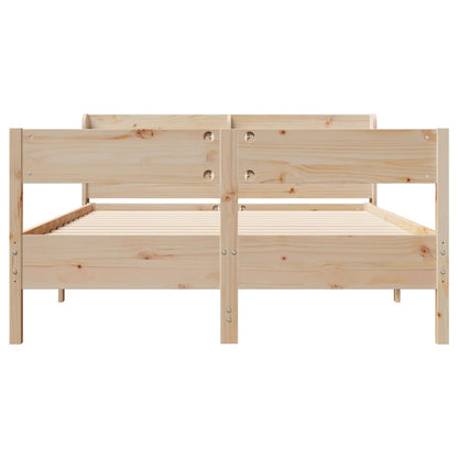 Bed Frame without Mattress 135x190 cm Double Solid Wood Pine