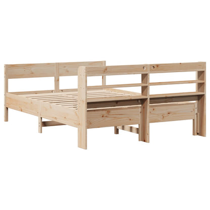Bed Frame without Mattress 135x190 cm Double Solid Wood Pine