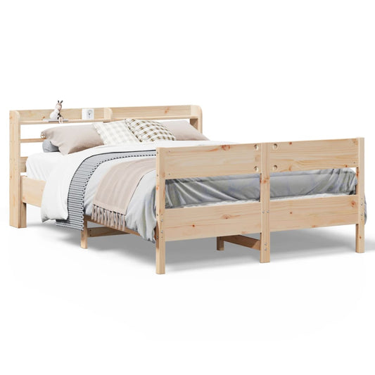 Bed Frame without Mattress 135x190 cm Double Solid Wood Pine