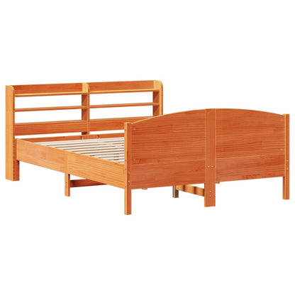 Bed Frame without Mattress Wax Brown 120x200 cm Solid Wood Pine