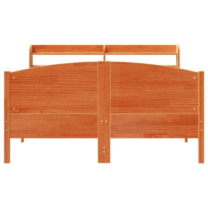 Bed Frame without Mattress Wax Brown 120x200 cm Solid Wood Pine