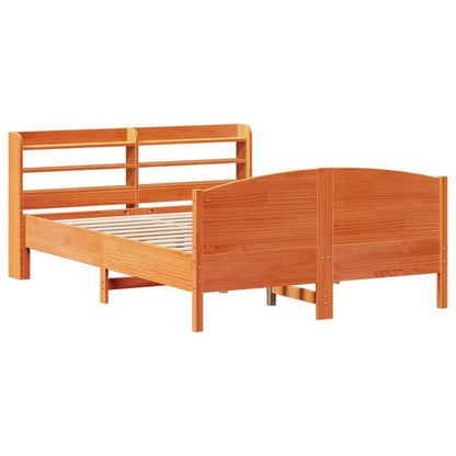 Bed Frame without Mattress Wax Brown 120x190 cm Small Double Solid Wood Pine