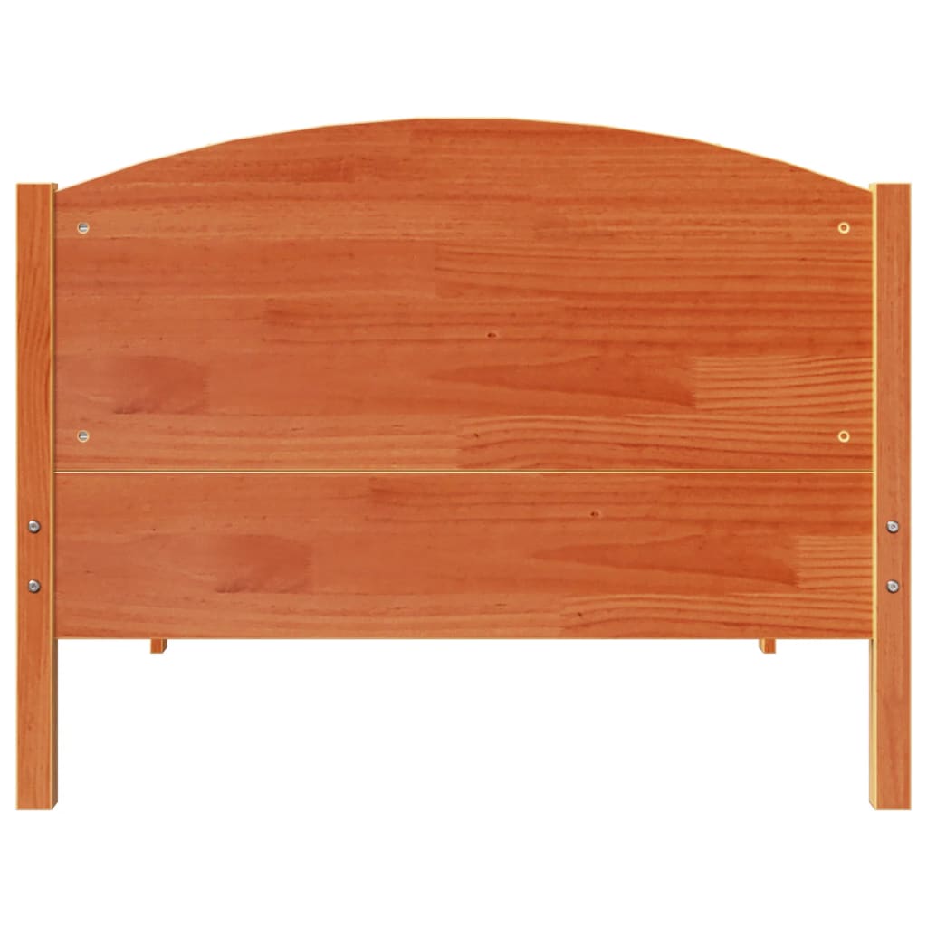 Bed Frame without Mattress Wax Brown 100x200 cm Solid Wood Pine