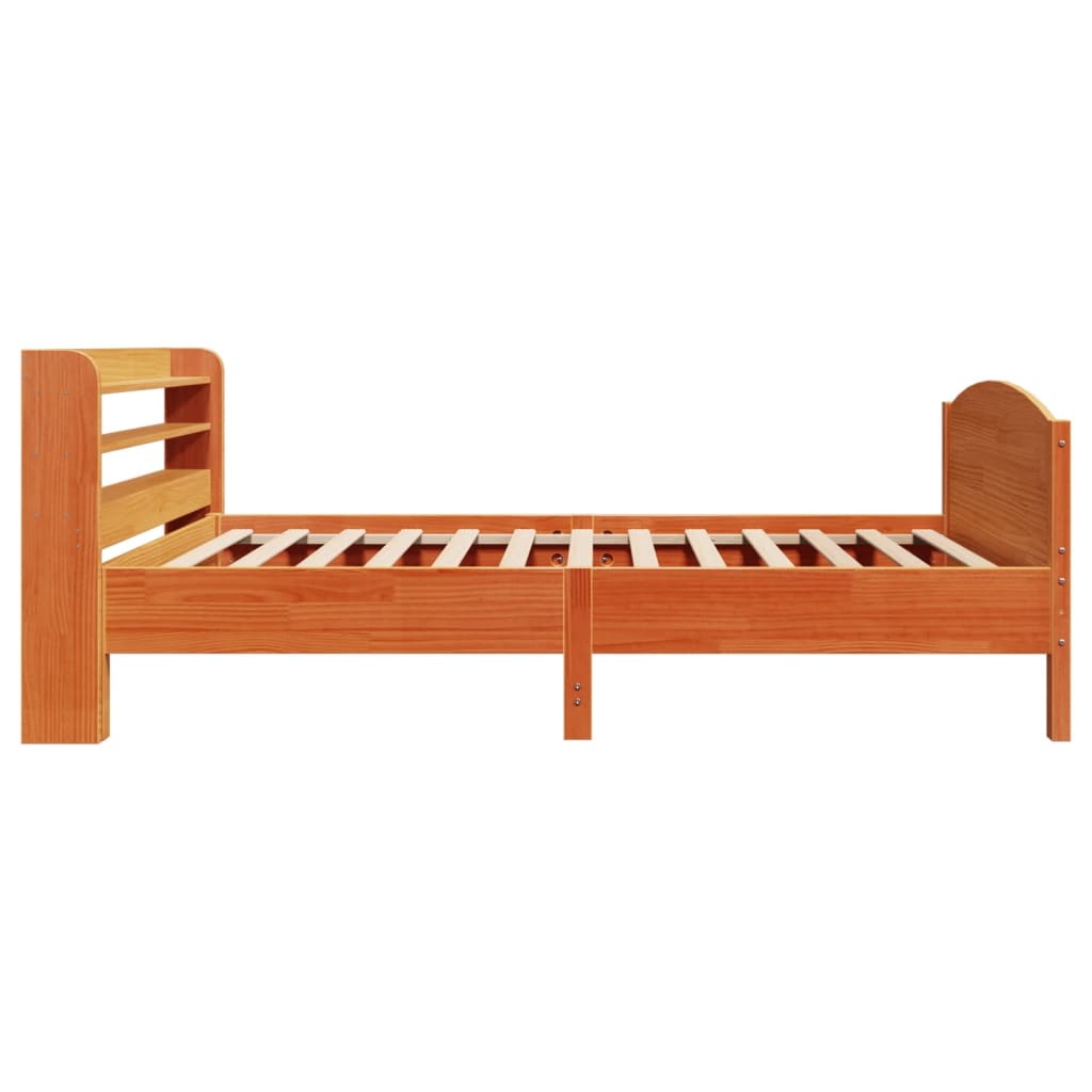 Bed Frame without Mattress Wax Brown 100x200 cm Solid Wood Pine
