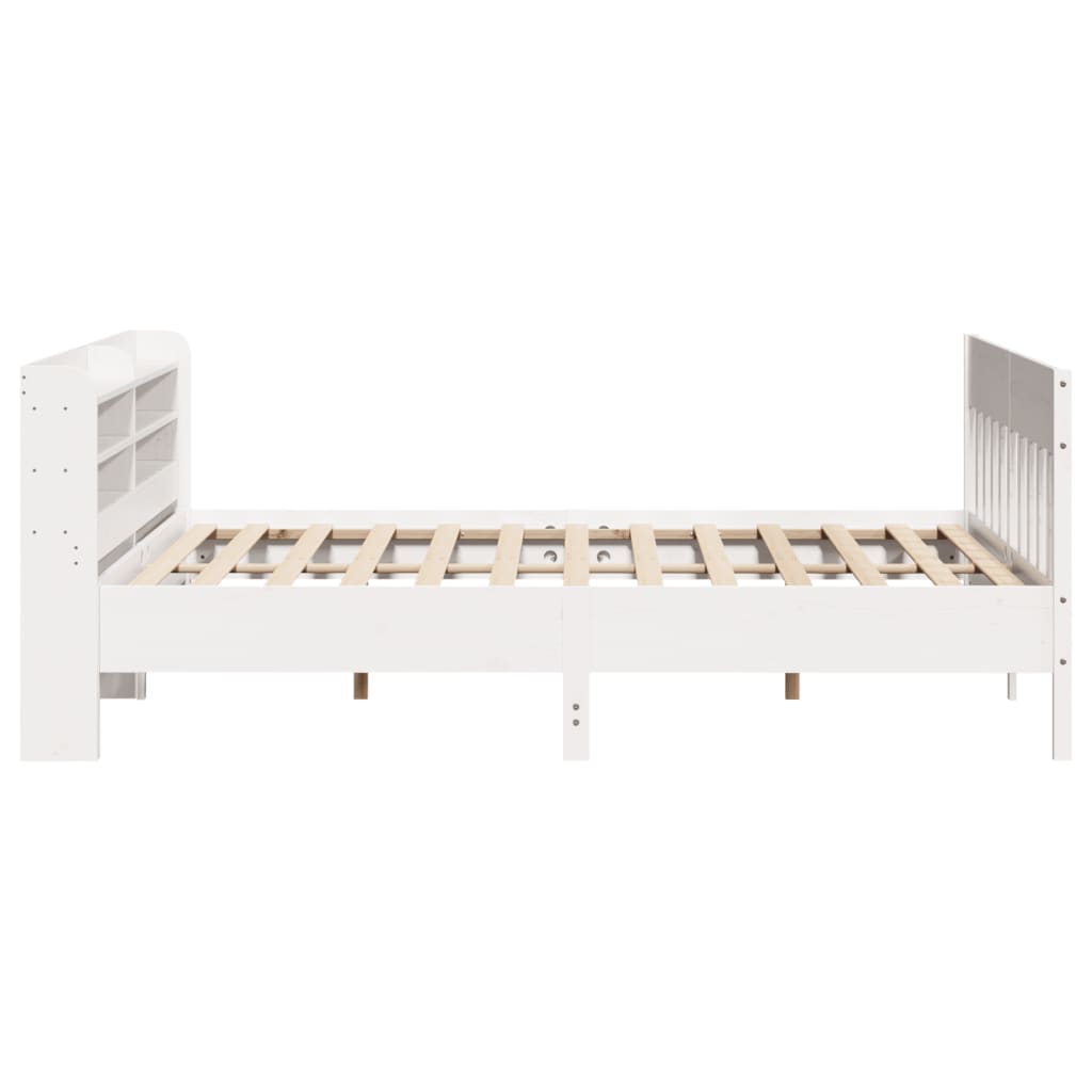 Bed Frame without Mattress White 200x200 cm Solid Wood Pine