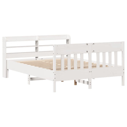 Bed Frame without Mattress White 160x200 cm Solid Wood Pine