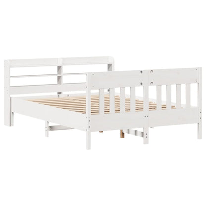 Bed Frame without Mattress White 160x200 cm Solid Wood Pine
