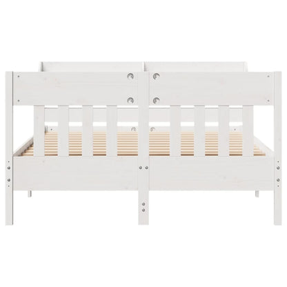 Bed Frame without Mattress White 160x200 cm Solid Wood Pine