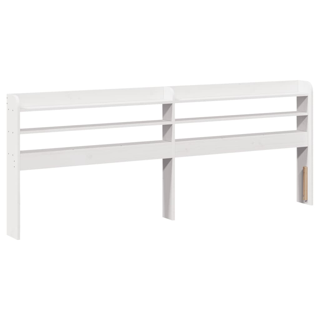 Bed Frame with Headboard White 200x200 cm Solid Wood Pine