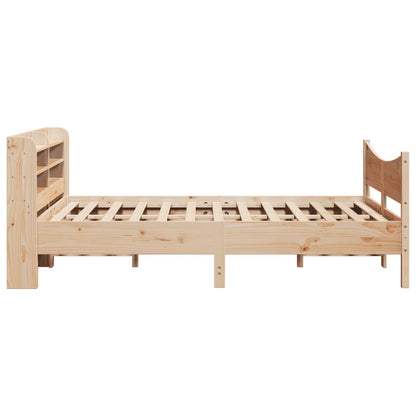Bed Frame with Headboard 135x190 cm Double Solid Wood Pine