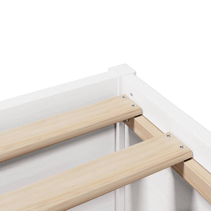 Bed Frame with Headboard White 180x200 cm Super King Solid Wood Pine