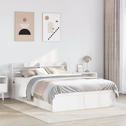Bed Frame with Headboard White 160x200 cm Solid Wood Pine