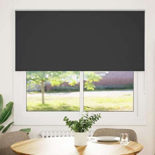 Roller Blind Blackout Black 145x175 cm Fabric Width 141.6 cm Polyester