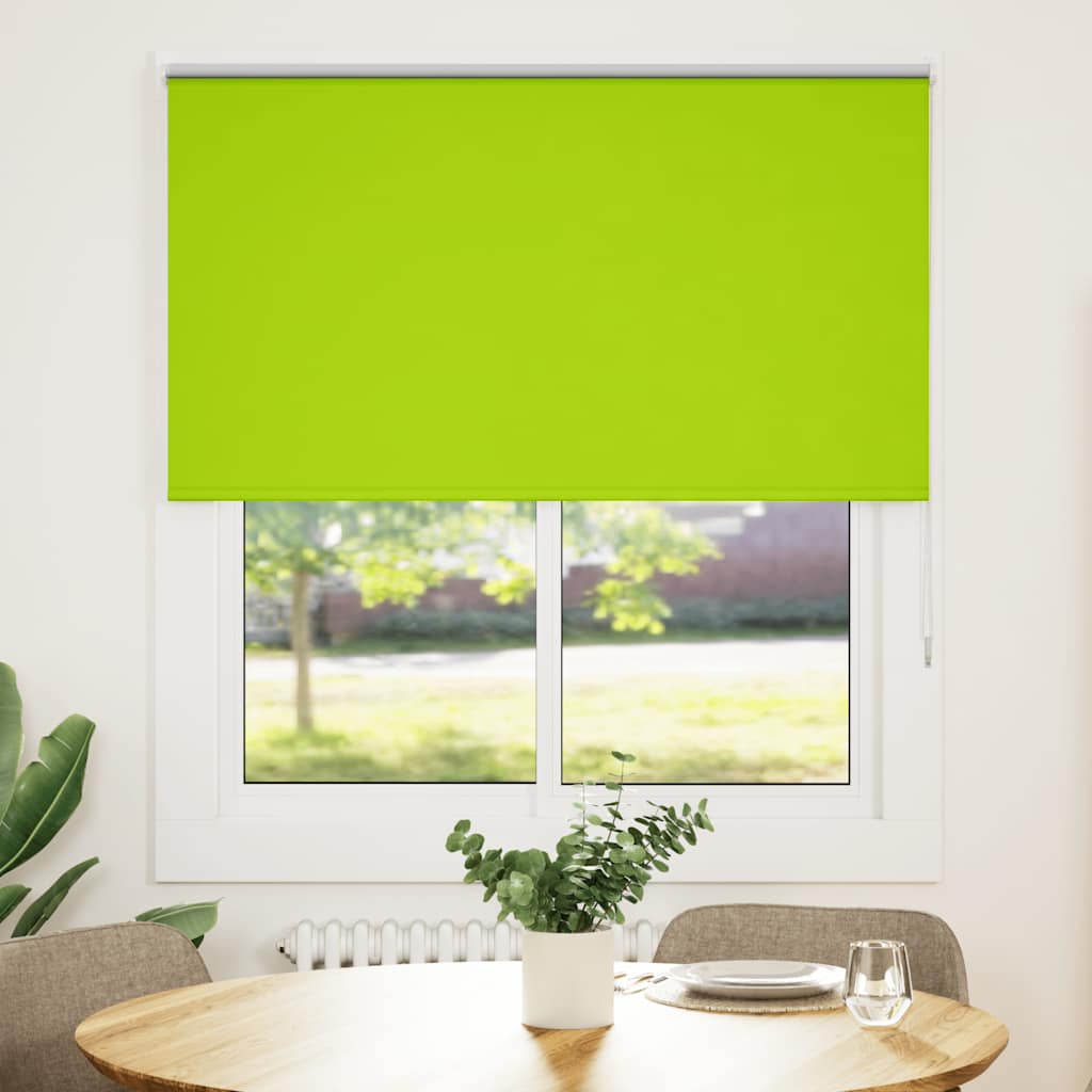 Roller Blind Blackout Leaves Green 125x130 cm Fabric Width 121.6 cm Polyester