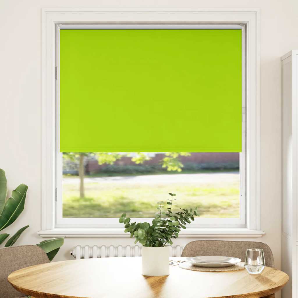 Roller Blind Blackout Leaves Green 105x150 cm Fabric Width 100.7 cm Polyester