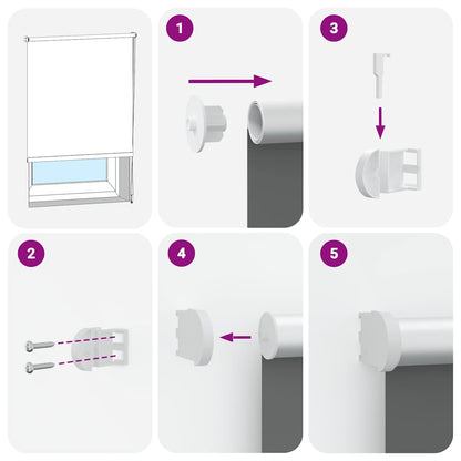 Roller Blind Blackout Light Grey 125x130 cm Fabric Width 121.6 cm Polyester