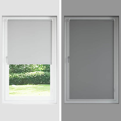 Roller Blind Blackout Light Grey 125x130 cm Fabric Width 121.6 cm Polyester