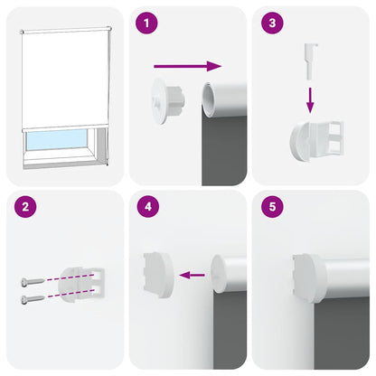 Roller Blind Blackout Light Grey 140x150 cm Fabric Width 136.6 cm Polyester