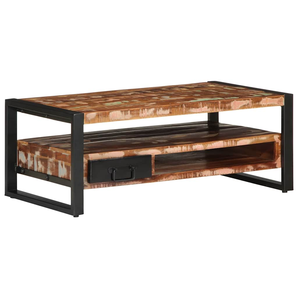 Coffee Table Multicolour 90x50x36 cm Solid Wood Reclaimed