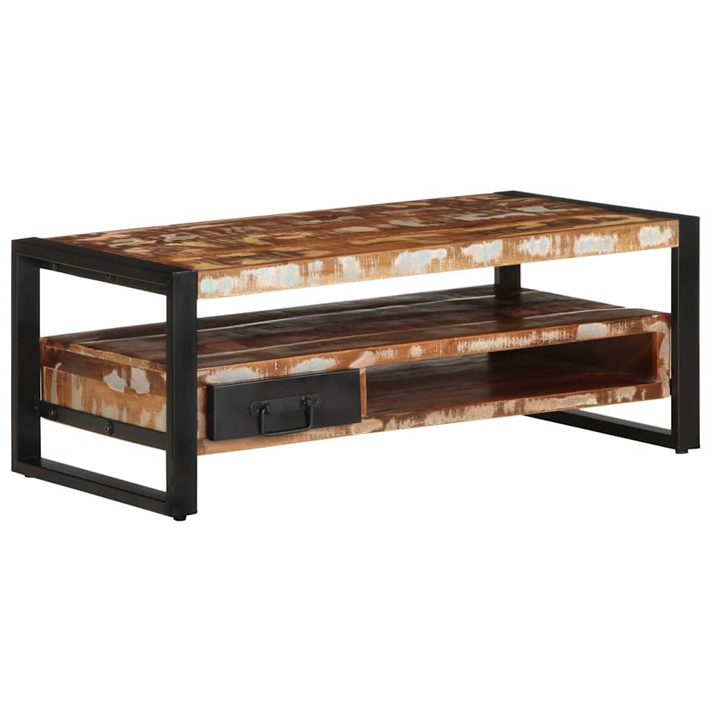 Coffee Table Multicolour 90x50x36 cm Solid Wood Reclaimed