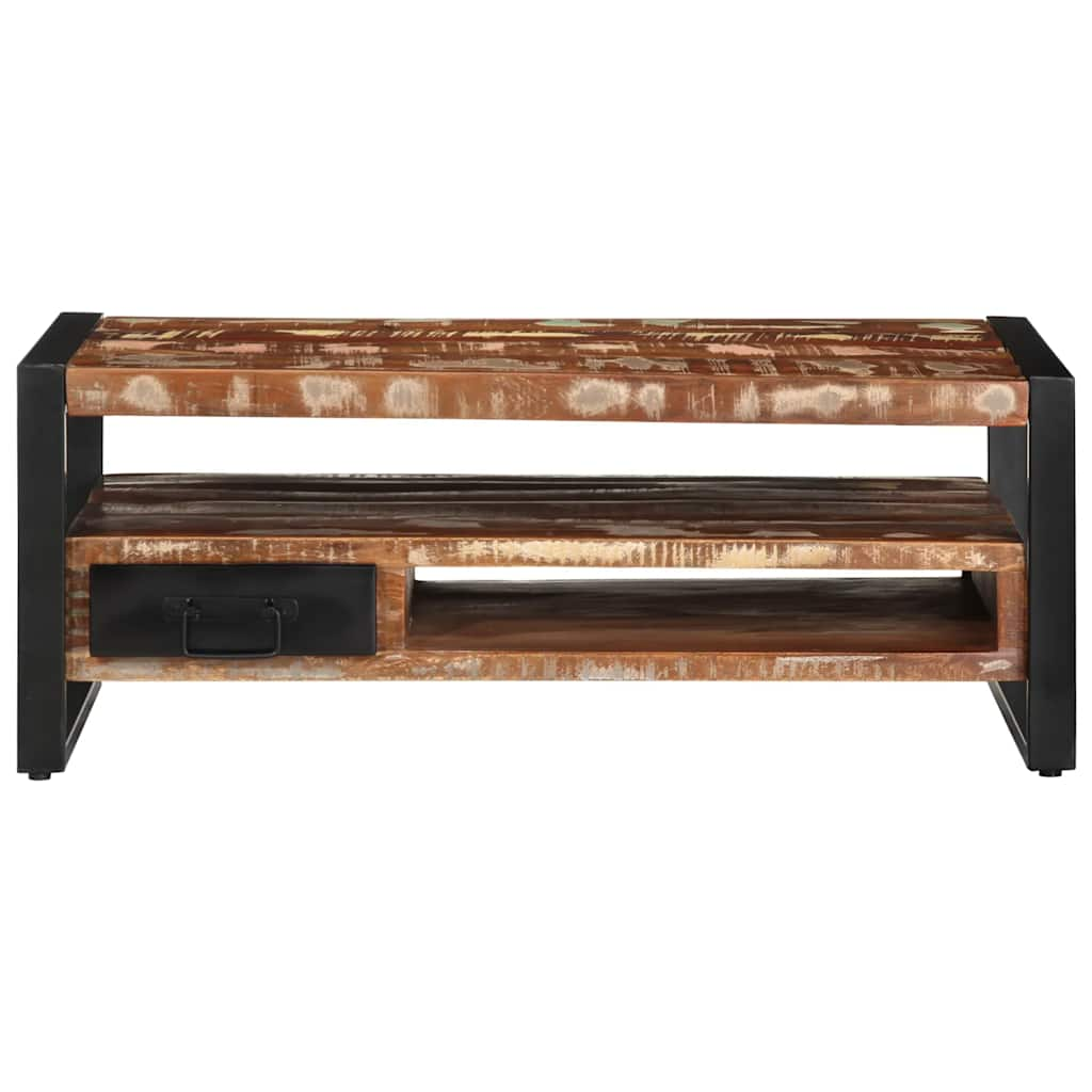 Coffee Table Multicolour 90x50x36 cm Solid Wood Reclaimed