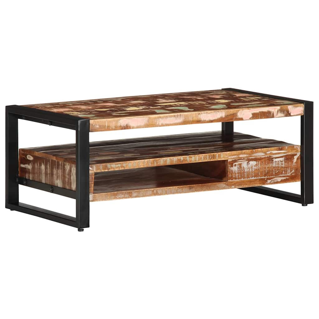 Coffee Table Multicolour 90x50x36 cm Solid Wood Reclaimed