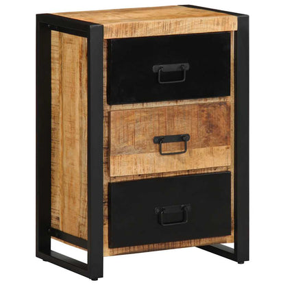 Drawer Cabinet 50x35x70 cm Solid Rough Wood Mango