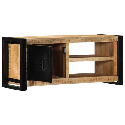 TV Cabinet 80x30x35 cm Solid Rough Wood Mango