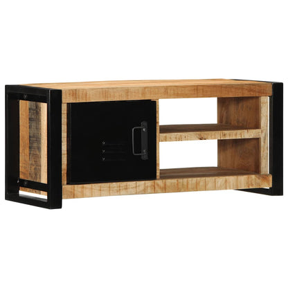 TV Cabinet 80x30x35 cm Solid Rough Wood Mango